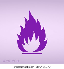 Violet Fire flames icon, vector illustration