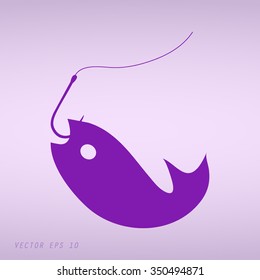 Violet  Fish Icons with hook