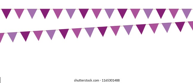 violet flag collection isolated on white backgound vector illustration