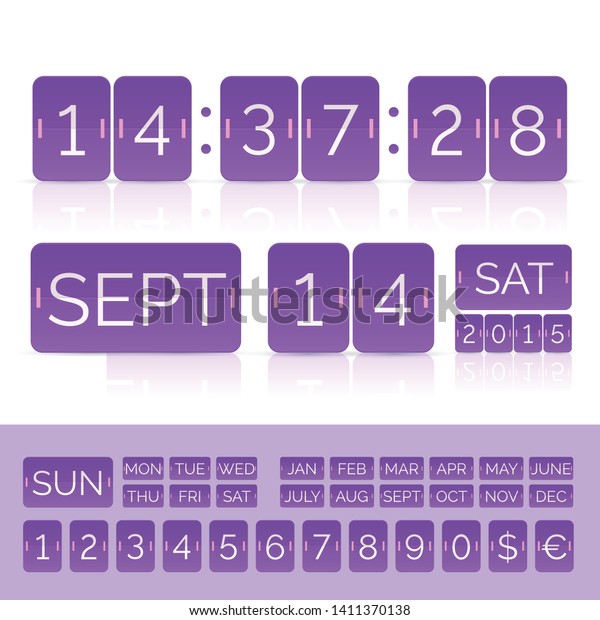 Violet Flat Calendar Analog Countdown Timer Stock Vector (Royalty Free ...