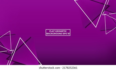Violet Flat Geometric Background With Triangle is suitable for flyers, banners, advertisements, posters, and websites. vector illustration 
