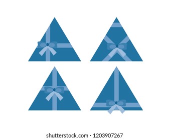 Violet flat present boxs concept isolated on white background. Vector illustration.