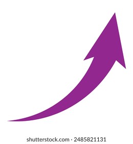Violet Flat style curved arrow icon for your website, design, logo, app. Curved arrow vector design.