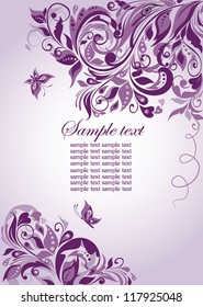 Violet floral banner