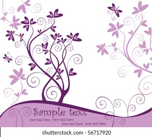 Tarjeta floral violeta