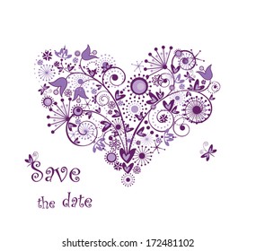 Violet floral heart