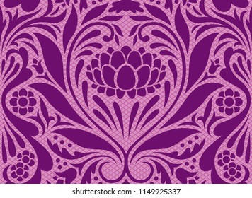 Violet Floral Lace Pattern