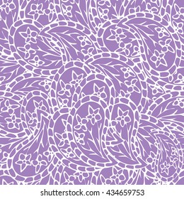 Violet floral print for textile and background