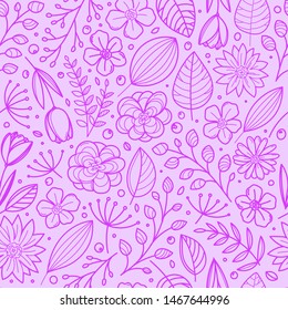 Fondo violento floral sin costuras. Plantilla para un texto