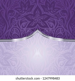 Violet Floral vintage seamless pattern background design