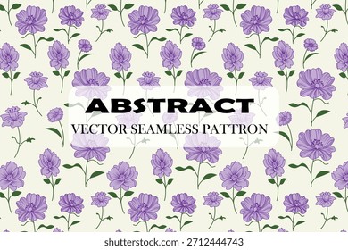 Patrón de Vector de repetición sin fisuras abstracto de la flor violeta