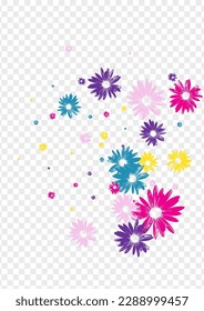 Vector Transparente De Fondo De Flor Violeta. Petal Florece Tile. Garden Young, multicolor. Textura esgrimida. Floral colorida.