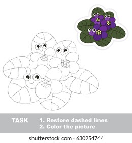 Violet Flower. Dot to dot educational game for kids.