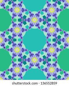 Violet Flower Geometric Seamless Pattern