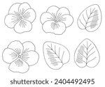 Violet flower graphic black white isolated sketch illustration vector 