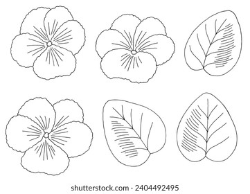 Violet flower graphic black white isolated sketch illustration vector 