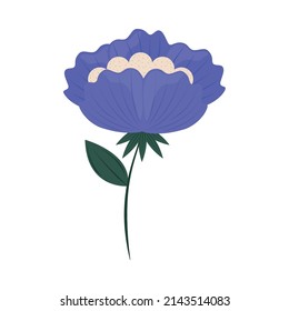 Violet Flower Icon Flat White Background