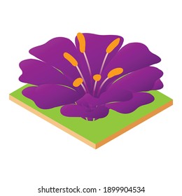 Violet flower icon. Isometric illustration of violet flower vector icon for web svg