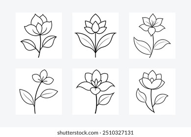 Violette Blumenlinie, Vektorgrafik