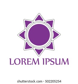 Violet Flower Logo or Icon Template. Isolated.