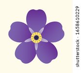 Violet violet flower on a white background. Symbol of the Armenian Genocide. Memorial Day April 24, 1915.