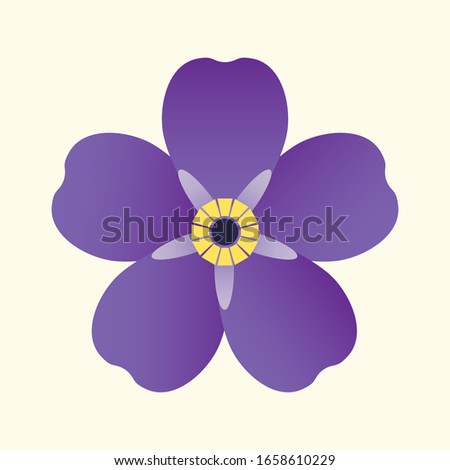 Violet violet flower on a white background. Symbol of the Armenian Genocide. Memorial Day April 24, 1915.