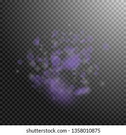 Violet flower petals falling down. Sublime romantic flowers explosion. Flying petal on transparent square background. Love, romance concept. Astonishing wedding invitation.