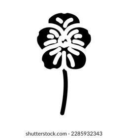 vector de icono de glifo de primavera de flor violeta. signo de primavera de flor violeta. ilustración de símbolo aislado
