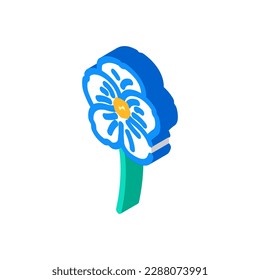 vector de icono isométrico del resorte de flores violeta. signo de primavera de flor violeta. ilustración de símbolo aislado