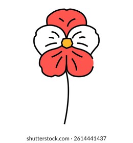 violet flower spring line icon vector. violet flower spring sign. isolated symbol illustration