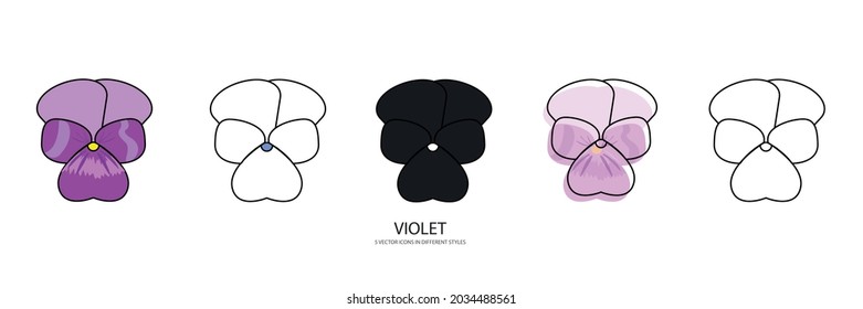 violet flower vector type icon