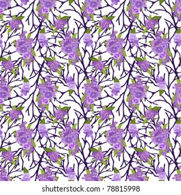 Violet flower,  viola flower,  purple flowers,  violet background,  blue flower, african violet, bright lilac flowers in bouquets on black branches a seamless violet background,