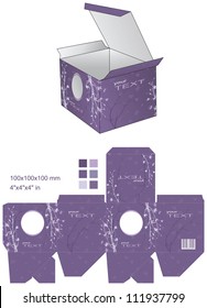 Violet flowers decorative box