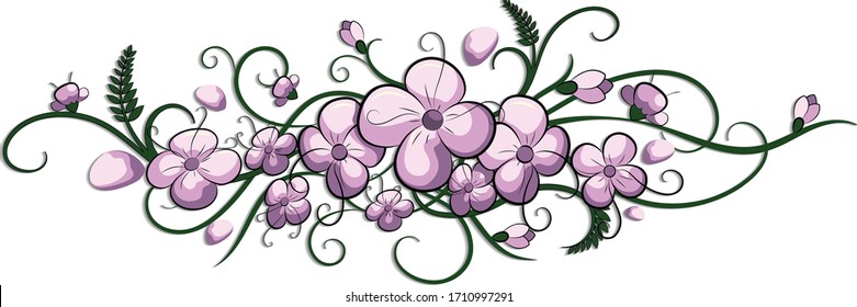 flores violetas de fondo blanco
