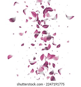 Violet Foliage Nature Vector White Background Pattern. Spring Solar Template. Forest Leaves Tea Brochure. Leaf Ecology Backdrop.