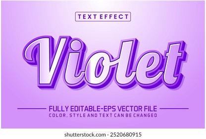 Efeito de texto de fonte violeta editável