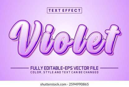 Violet font Text effect editable	