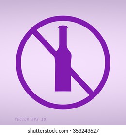 Violet Forbidden sign, isolated. Vector illustration 