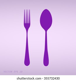 Violet fork and spoon 