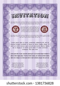 Violet Formal invitation. With background. Good design. Customizable, Easy to edit and change colors. 