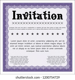 Violet Formal invitation. Customizable, Easy to edit and change colors. With complex background. Money style design. 