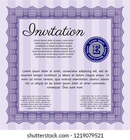 Violet Formal invitation. Customizable, Easy to edit and change colors. With linear background. Superior design. 