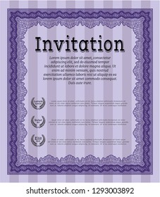 Violet Formal invitation. Customizable, Easy to edit and change colors. With complex background. Excellent design. 