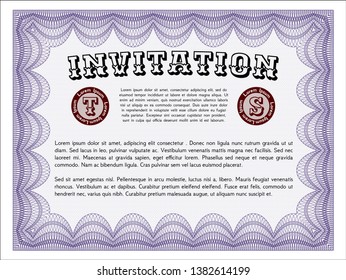 Violet Formal invitation. Customizable, Easy to edit and change colors. With quality background. Beauty design. 