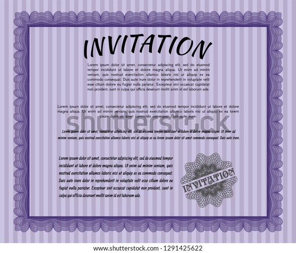 Violet Formal Invitation Customizable Easy Edit Stock Vector Royalty Free Shutterstock