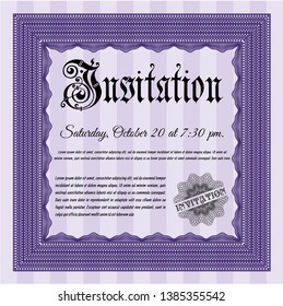 Violet Formal invitation. Detailed. With background. Excellent design. 