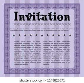 Violet Formal invitation. Easy to print. Artistry design. Customizable, Easy to edit and change colors. 