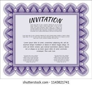 Violet Formal invitation. Excellent design. With background. Customizable, Easy to edit and change colors. 