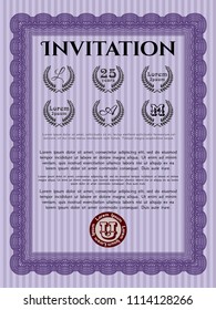  Violet Formal invitation. Good design. With linear background. Customizable, Easy to edit and change colors. 