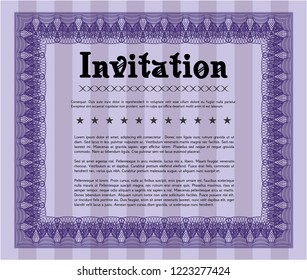 Violet Formal invitation. Modern design. Customizable, Easy to edit and change colors. With linear background. 